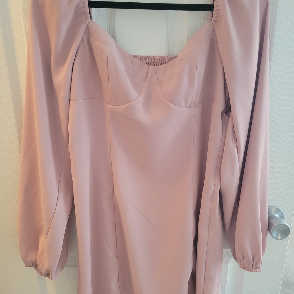 Commense Pink Long Sleeve Dress